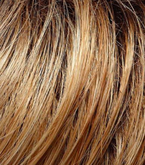 27T613S8 - Medium Natural Red-Gold Blonde and Pale Natural Gold Blonde Blend and Tipped, Shaded with Medium Brown